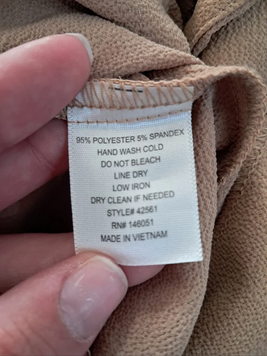 Monteau Md Jumpsuit Beige V-Neck Short Sleeve Lightweight Wide Leg Career - Picture 10 of 10